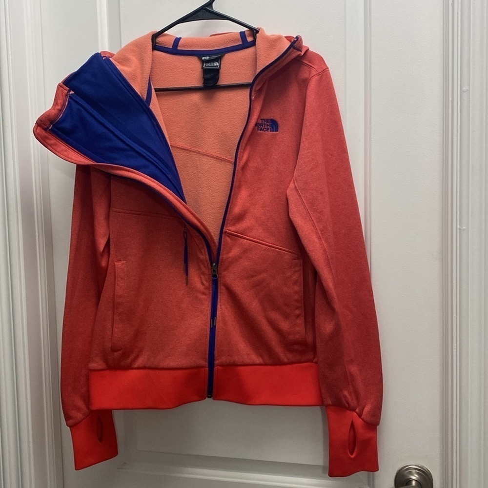 The North Face Women’s Orange Full Zip Hoodie Jacket Size Medium - Picture 6 of 14